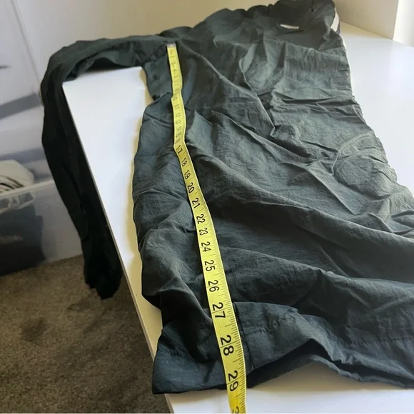 Vintage Abercrombie Snap Button Tearaway Nylon Pants Indian Y2K Baggy Green L - Picture 11 of 11